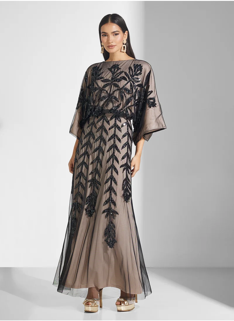 اميليا روز Crew Neck Maxi Dress