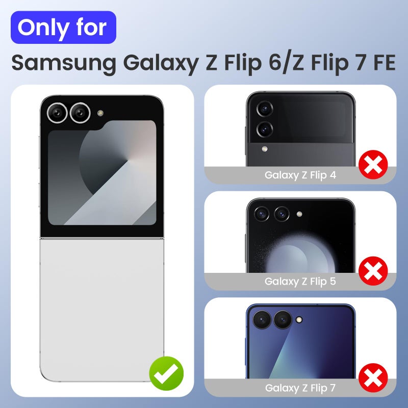 VEGO for Samsung Galaxy Z Flip 6 Case with Screen Protector, TPU Crystal Anti-Yellow & Ultra Slim & Wear-Resistant, Spray Paint Bumper Phone Cover for Flip 6 - Full Clear - Image 2