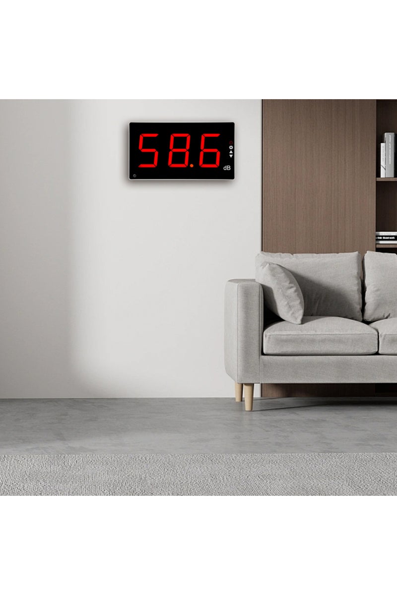 إيروريكس مقياس مستوى الصوت بشاشة LCD كبيرة، مقياس مستوى الصوت الرقمي المثبت على الحائط، مقياس الضوضاء الرقمي... - Image 4