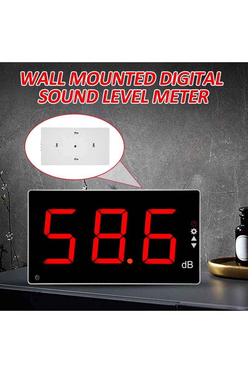 إيروريكس مقياس مستوى الصوت بشاشة LCD كبيرة، مقياس مستوى الصوت الرقمي المثبت على الحائط، مقياس الضوضاء الرقمي... - Image 3
