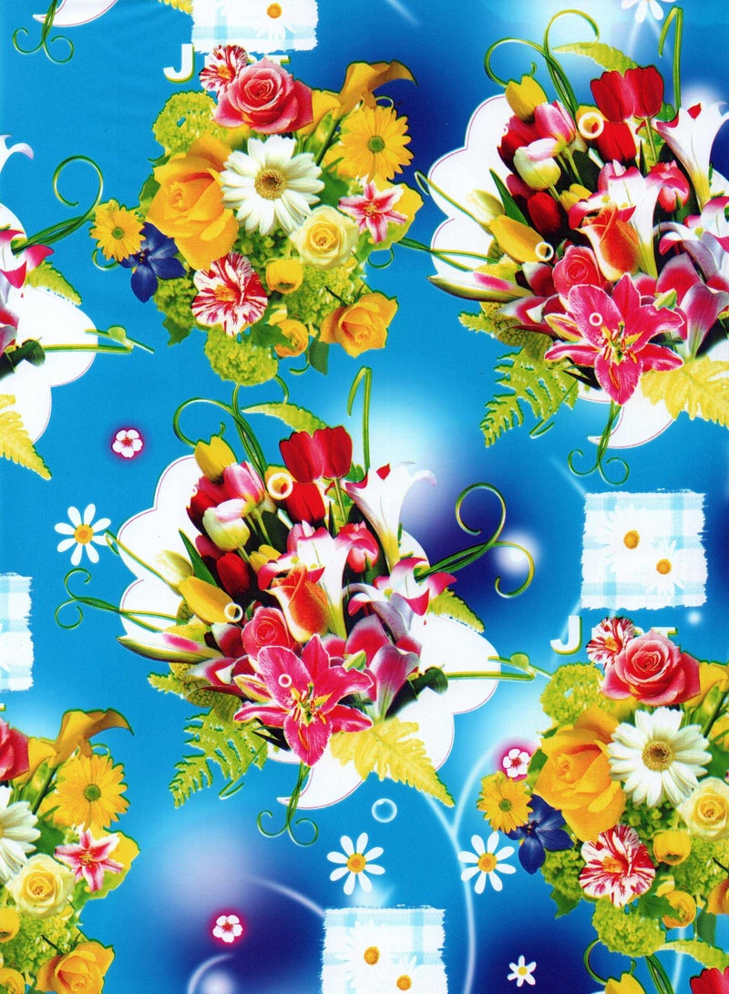 6 Piece Valentine Theme Plastic Holographic Metallic Colour Wrapping Sheets 70x140cm - Image 2