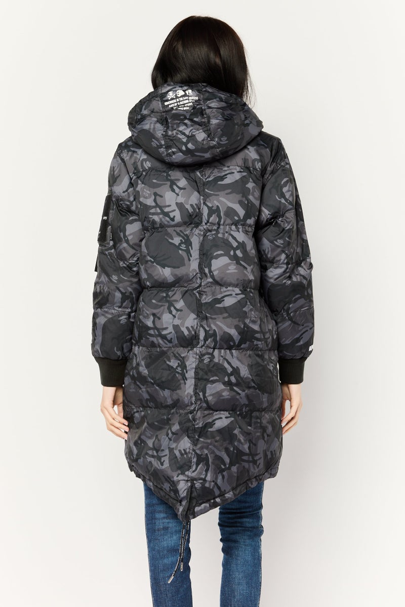 Aape By A Bathing Ape Women Hooded Brand Logo Jacket, Multicolor - Image 4