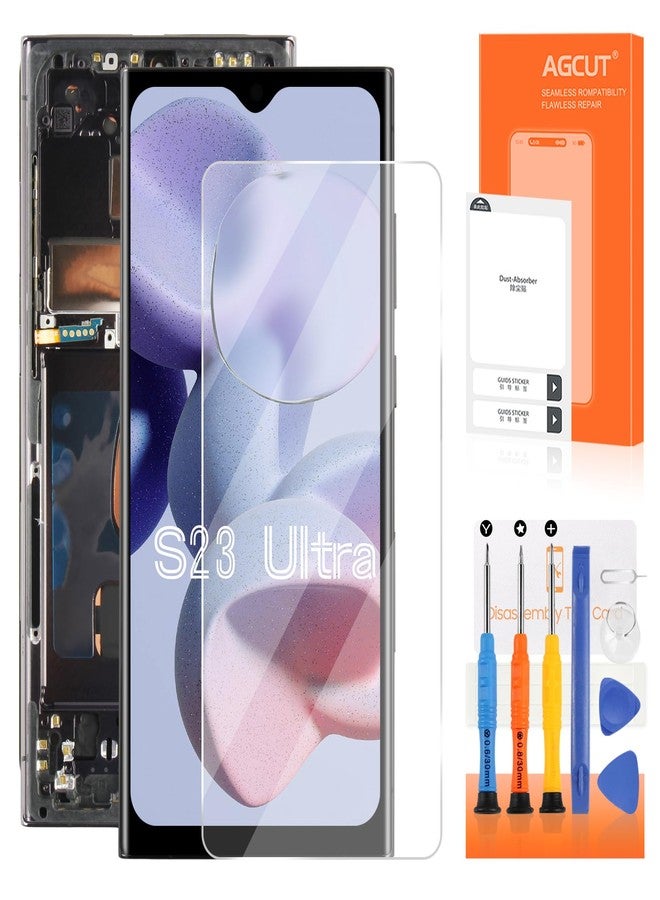AGCUT OLED Ultra Screen Replacement for Samsung Galaxy S23 Samsung S23 Ultra LCD S918B S918U LCD Digitizer Frame with Touch Mount (Support Fingerprint, US Version) - Image 1