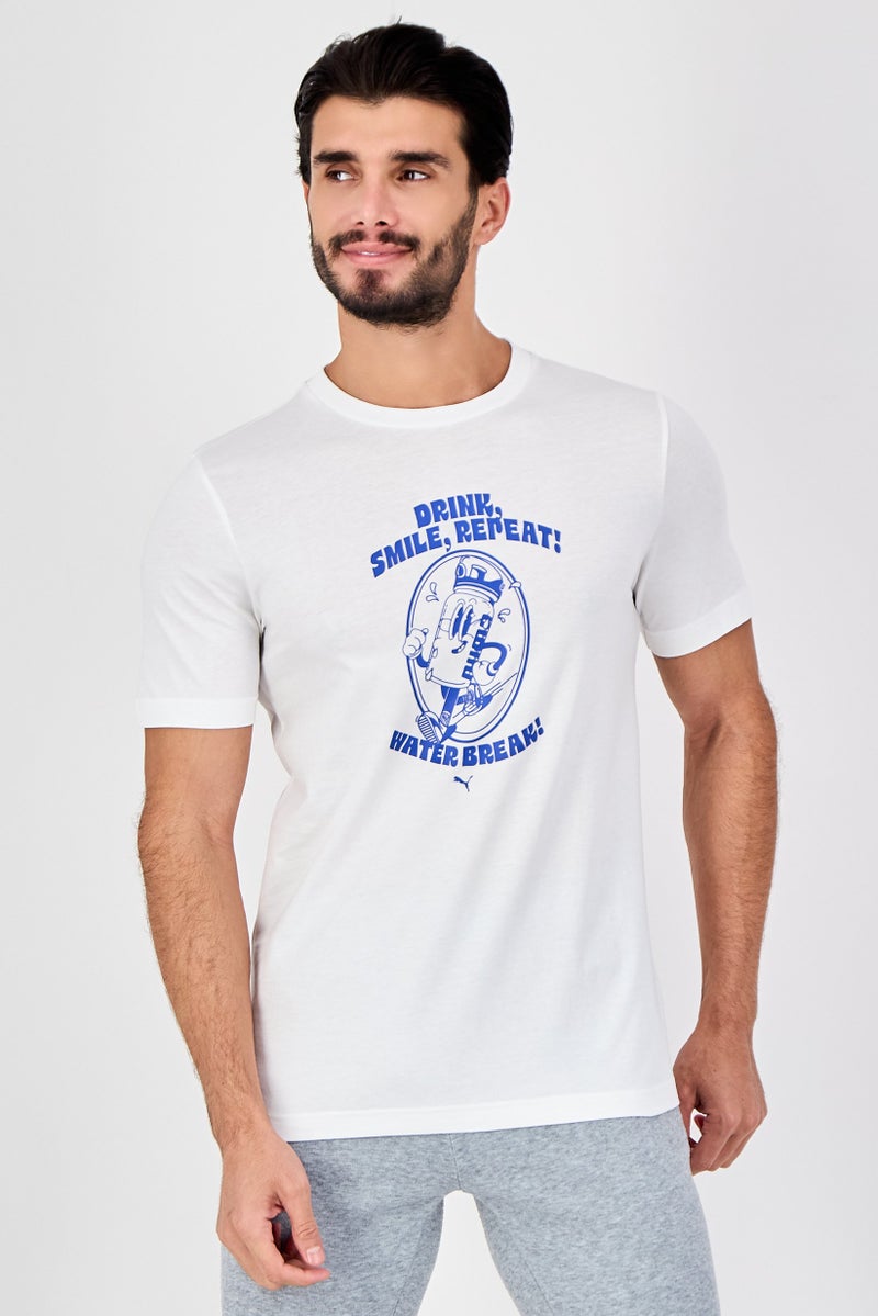 PUMA Men Sportswear Fit Short Sleeve Outdoor T-Shirt, White - Image 1