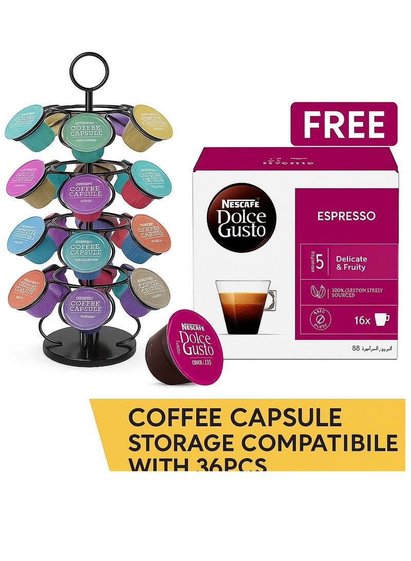 Coffee Capsule Storage Holder Compatible with 36PCS with Nescafe Espresso Coffee 16 Capsules 88grams  - Image 1