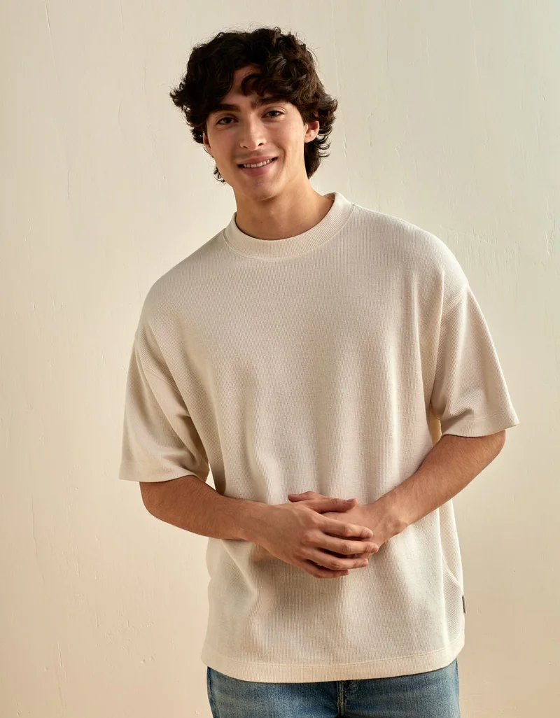 American Eagle AE Oversized Textured Knit T-Shirt