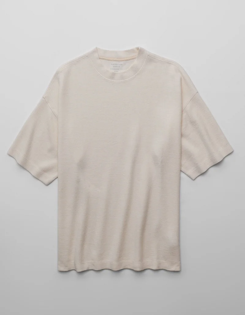 American Eagle  AE Oversized Textured Knit T-Shirt for Men | Best Price UAE
