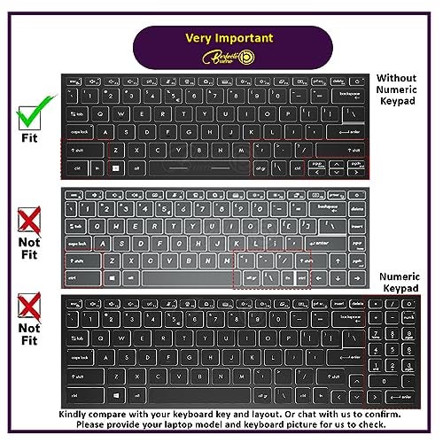 RAYA TPU Keyboard Cover for MSI Modern 14 ( C5M / C7M / C11M / C12M / C13M ) and MSI Prestige 14 ( Evo-B13M / H-B12U ) & MSI Summit E14 Evo-A12M laptops (TPU Transparent) - Image 2