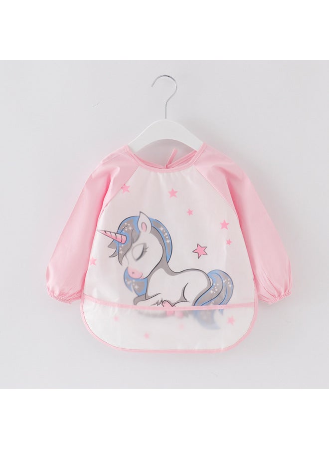 Cartoon Printed Baby Eating Smock Summer Thin Kindergarten Boys And Girls Waterproof And Anti-fouling A Reverse Dressing