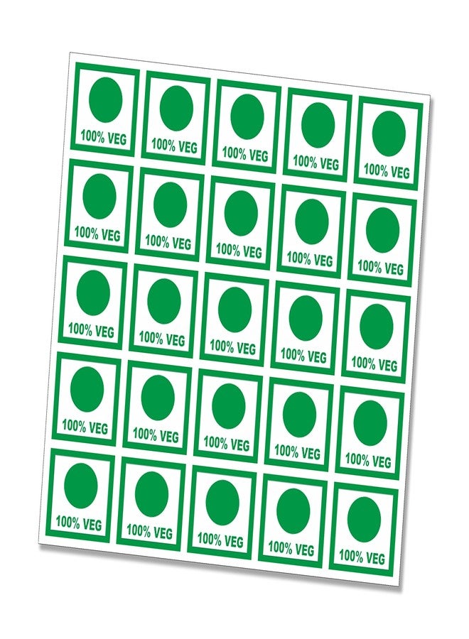 PG Creations 100 Percent Pure Veg Stickers for Food, Extra Small Size 10x10 mm Paper Labels, Green, 1500 Stickers - Image 1