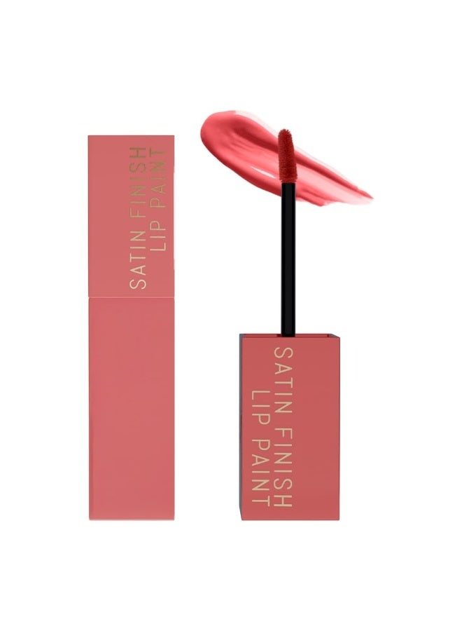 Daily Life Forever52 Satin Finish Lip Paint | Long-Lasting 16-Hour Wear | Moisturizing, Lightweight | Glossy, Smooth & Plump Lips (Coral Curve 04, Pink 4g) - Image 1