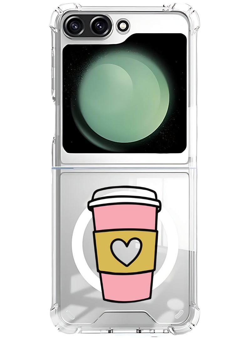 Theodor Magnetic Case for Samsung Galaxy Z Flip 6 Compatible with MagSafe Wireless Charging, Shockproof Phone Bumper Cover Coffee Mug - Image 1