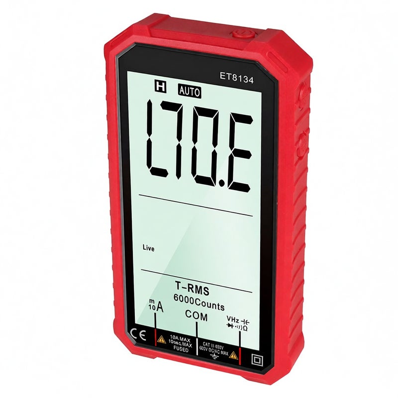 جهاز قياس متعدد الوظائف TOOLTOP ET8134 المحمول بشاشة LCD عالية الوضوح بحجم 4.7 بوصة لقياس الجهد والتيار العاديين والتيار والجهد المتردديين، بالإضافة لقياس السعة والمقاومة، ويمتلك وظيفة الإضاءة الخلفية - Image 4