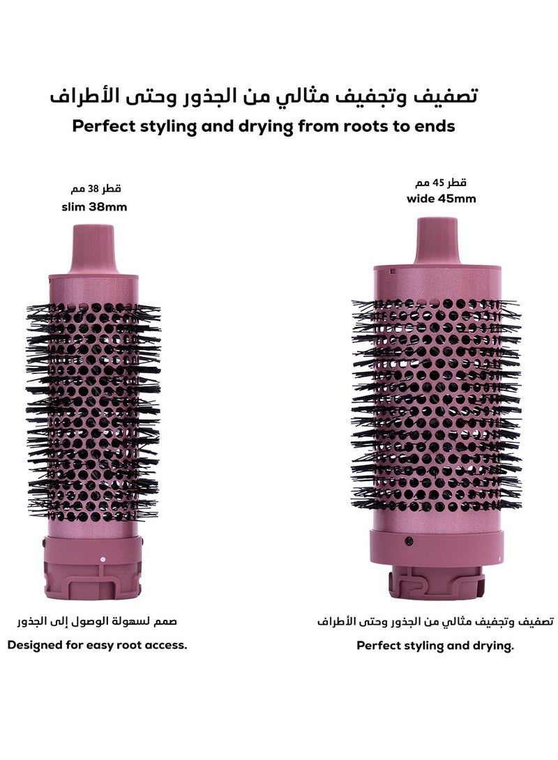 Clara Multi Styler Add-On Attachment - Ceramic Round Brush Set (Pink) – Blow Dry Styling Brushes for Volume & Smooth Finish pink - Image 2