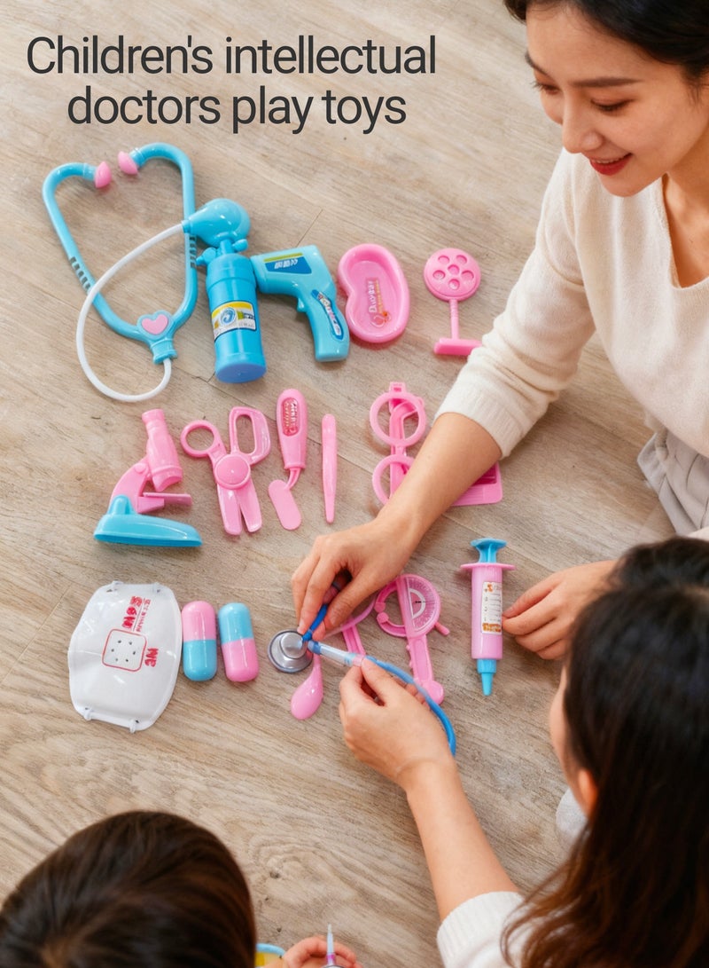 Little Doctor Kids Toys, Role Play Doctors Toys For Toddler Boys Girls-Blue. - Image 3