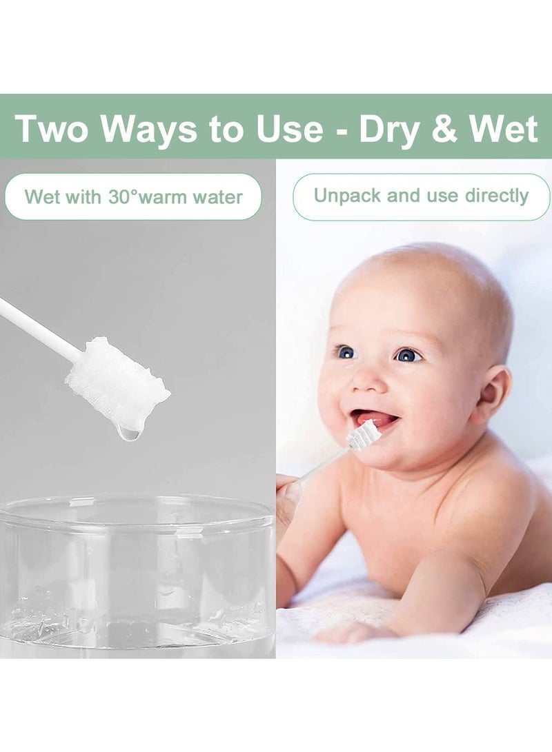 مومو بير مامو بير منظف لسان الاطفال، فرشاة اسنان للاطفال، منظف لثة مطور مع مقبض ورقي للاطفال، فرشاة اسنان ناعمة من الشاش الناعم، عصا تنظيف الفم لحديثي الولادة، العناية بالأسنان للاطفال من عمر 0-36 شهر [120 - Image 4