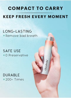 GlorySmile Multi Effect Fresh Oral Spray Oral Breath Spray Fresh Mouth Spray Bad Breath Oral Odor Halitosis Spray Remove Bad Breath Mouthwash Breath Freshener Spray Peach 8ml  - Image 5