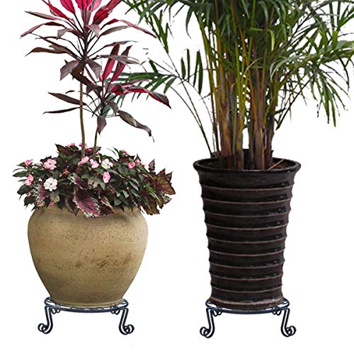 Autopromake Black Plant Stand for Flower Pot Heavy Duty Potted Holder Indoor Outdoor Metal Rustproof Iron Garden Container Round Supports Rack for Planter Bronze, Pumpkin Stand Outdoor - Image 5