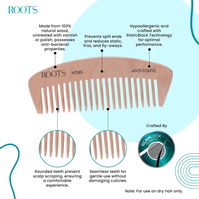 Roots Roots Wooden Dressing Hair Combs For Man and Woman WD85 - Image 2