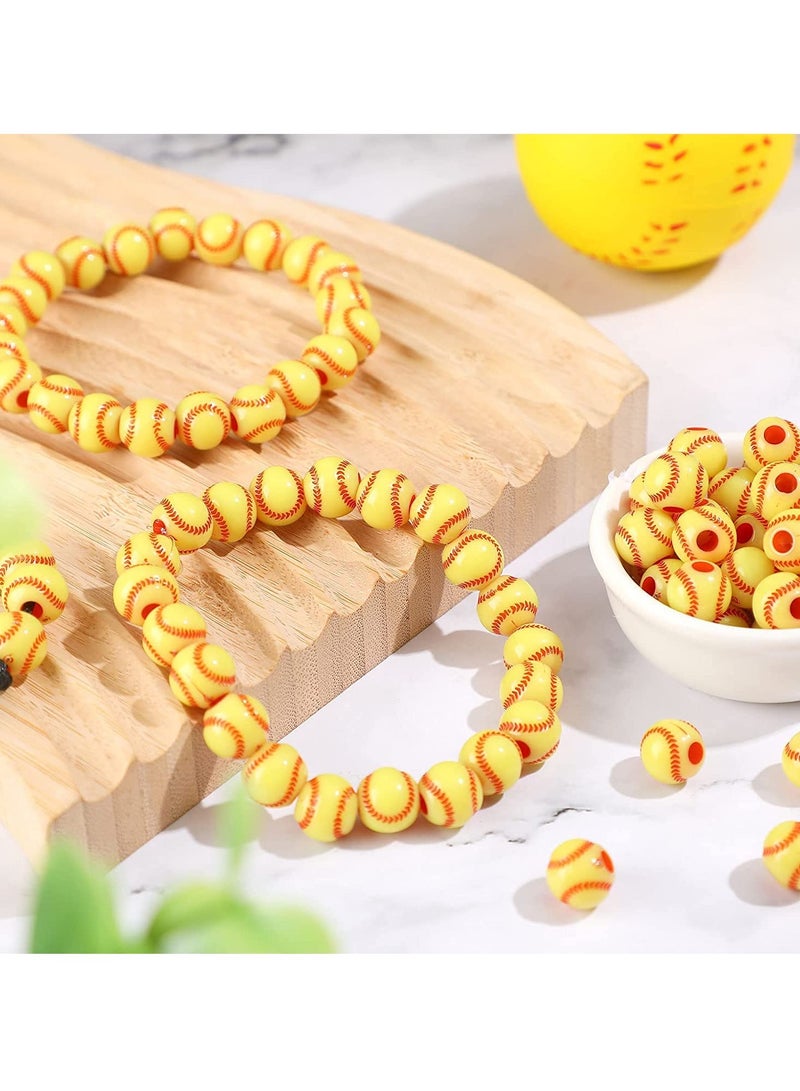 SYOSI SYOSI 300 Pack Acrylic Softball Beads, 12 mm Sports Ball Beads Bracelets for Jewelry Making Crafts DIY Beads - Image 3