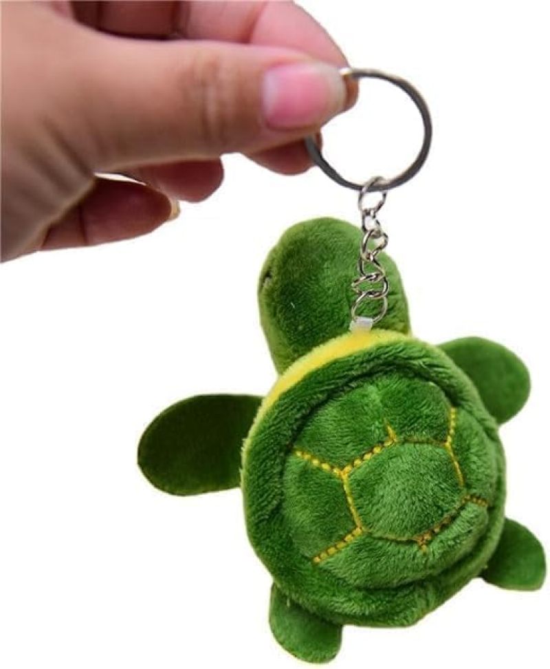 Mini Green Turtle Stuffed Keychain - Adorable Soft Plush Keychain for Kids Beach Party Favors - Image 1