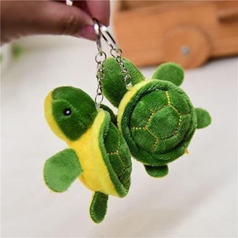 Mini Green Turtle Stuffed Keychain - Adorable Soft Plush Keychain for Kids Beach Party Favors - Image 4