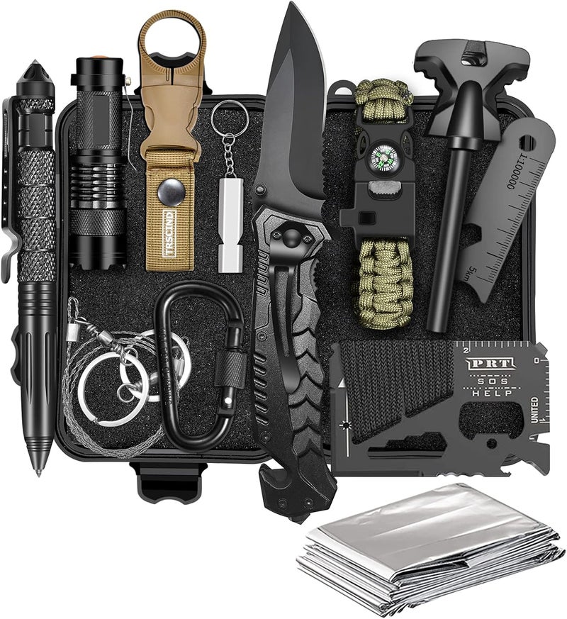 TRSCIND Gifts for Men Dad Husband - Valentines Day, Anniversary Birthday Gifts Idea for Him Boyfriend Man- Survival Kit 14 in 1, Survival Gear and Equipment, Fishing Hunting Camping Accessories, Cool Gadgets - Image 1