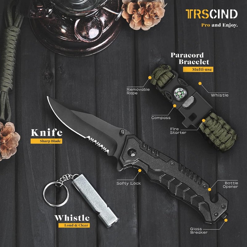 TRSCIND Gifts for Men Dad Husband - Valentines Day, Anniversary Birthday Gifts Idea for Him Boyfriend Man- Survival Kit 14 in 1, Survival Gear and Equipment, Fishing Hunting Camping Accessories, Cool Gadgets - Image 2