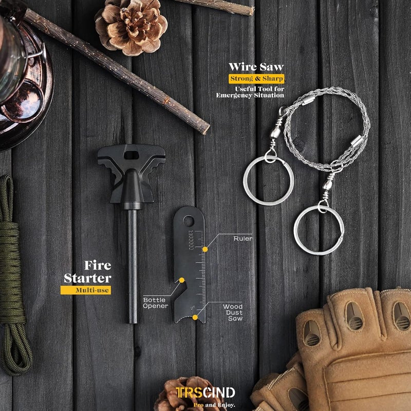 TRSCIND Gifts for Men Dad Husband - Valentines Day, Anniversary Birthday Gifts Idea for Him Boyfriend Man- Survival Kit 14 in 1, Survival Gear and Equipment, Fishing Hunting Camping Accessories, Cool Gadgets - Image 5