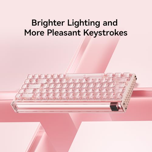 MelGeek MADE68 Ultra+ Wired Gaming Keyboard, Magnetic Keyboard with Hall Effect, 65% Compact Rapid Trigger, Hot-Swappable, RGB Snap Tap & Adjustable Actuation, HIVE Custom, Aluminum Case-Jelly Pink - Image 2