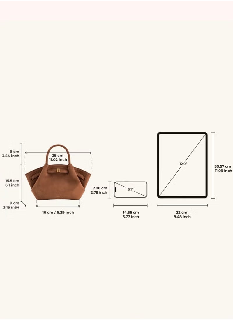 JW JW PEI Women's Hana Faux Suede Tote Bag With Crossbody strap, Women's Shoulder Bag, Women's Hand Bag, Women's Travel Bag, Women's Crossbody Bag  - Image 4