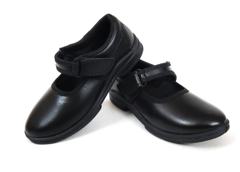 Coolz Girls Black School Shoes Ankle Deluxe (V) Ballerina (Shiny Black, Numeric_13) - Image 3