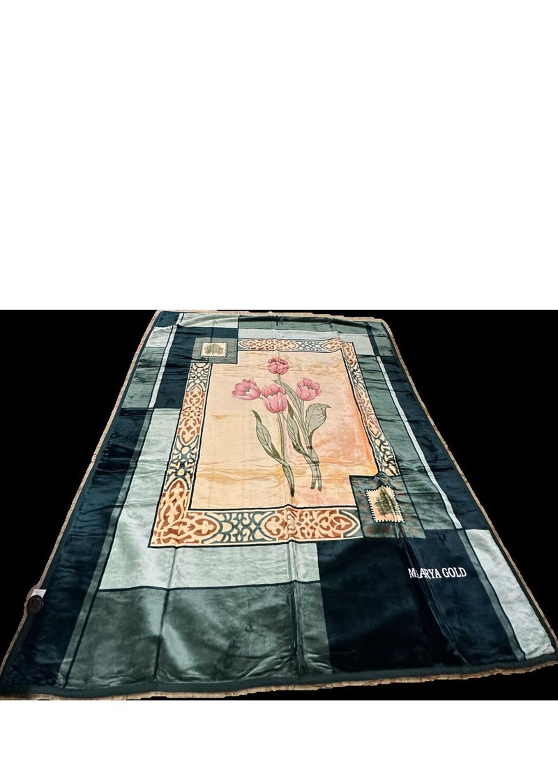 MAARYA GOLD 2 PLY SUPER SOFT EMBOSSED BLANKET - Image 1