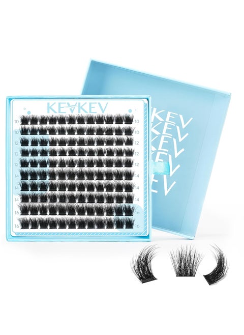 KevKev Lash Clusters 3D Fluffy Cluster Lashes 120 Pcs DIY Lash Extensions Mixed C/D Eyelash Clusters Individual Lashes Cluster Thin Band & Soft Resuable Lashes(Daisy,10-16mix)