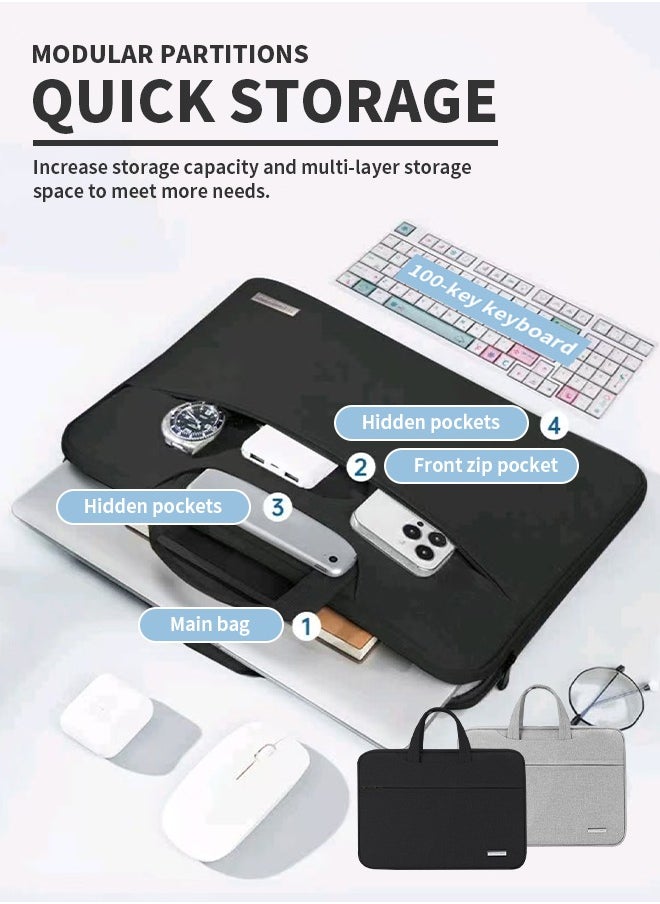 Generic - Shockproof Laptop Bag, Lined Computer Bag, Large Capacity Portable Briefcase, Waterproof And Wear-Resistant, Suitable For Travel, Business Trip, Work, Study - Image 1