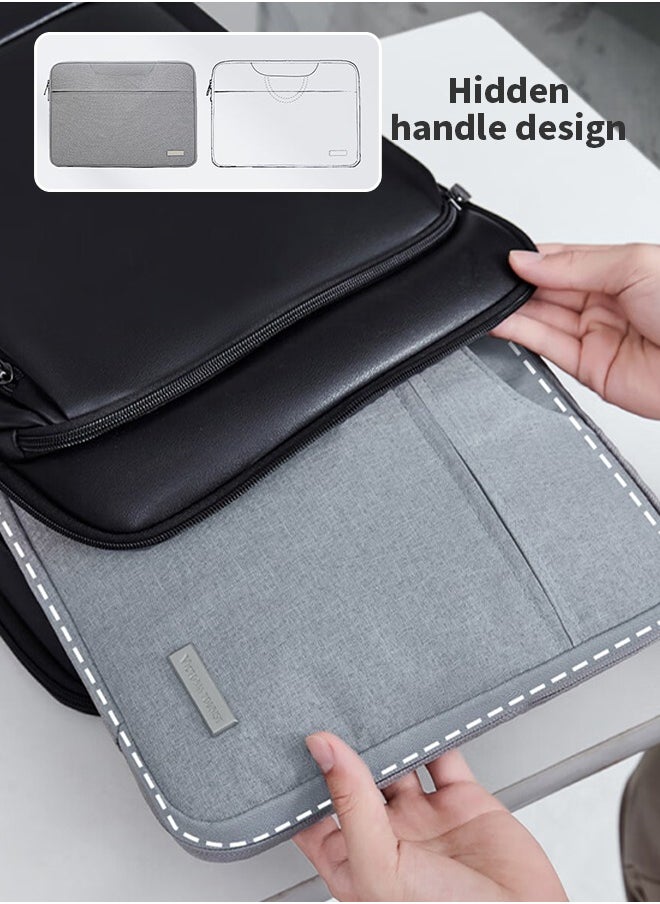 Generic - Shockproof Laptop Bag, Lined Computer Bag, Large Capacity Portable Briefcase, Waterproof And Wear-Resistant, Suitable For Travel, Business Trip, Work, Study - Image 1