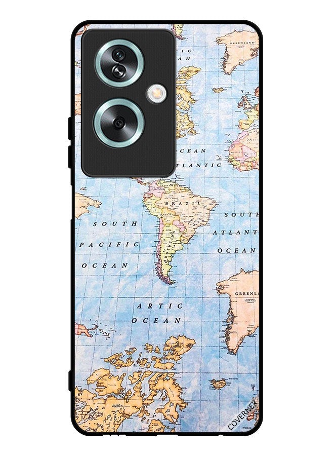 Covernex Protective Case Cover For Oppo A2 World Map - Image 1