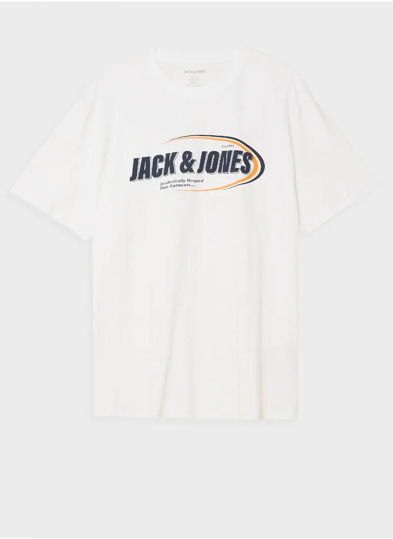 JACK & JONES Plus Size Logo Crew Neck T-Shirt