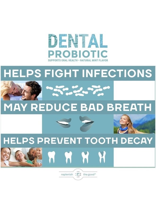 Replenish the Good - Dental Probiotic | Vegan Supplements w/BLIS K12 & M18 | Boosts Oral Health | Fights Bad Breath (Halitosis), Tooth Decay, Strep Throat | 30 Sugar-Free Chewable Tablets (Mint Flavor) - Image 1