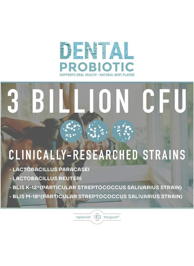 Replenish the Good - Dental Probiotic | Vegan Supplements w/BLIS K12 & M18 | Boosts Oral Health | Fights Bad Breath (Halitosis), Tooth Decay, Strep Throat | 30 Sugar-Free Chewable Tablets (Mint Flavor) - Image 1