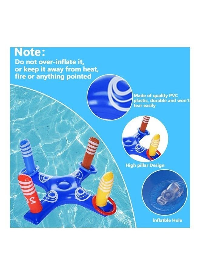 Excefore - Inflatable Pool Toys Games Set Floating Basketball Hoop&Inflatable Pool Ring Toss for Kids Adults Family Swimming Water Sport Fun Floats Accessories - Image 1