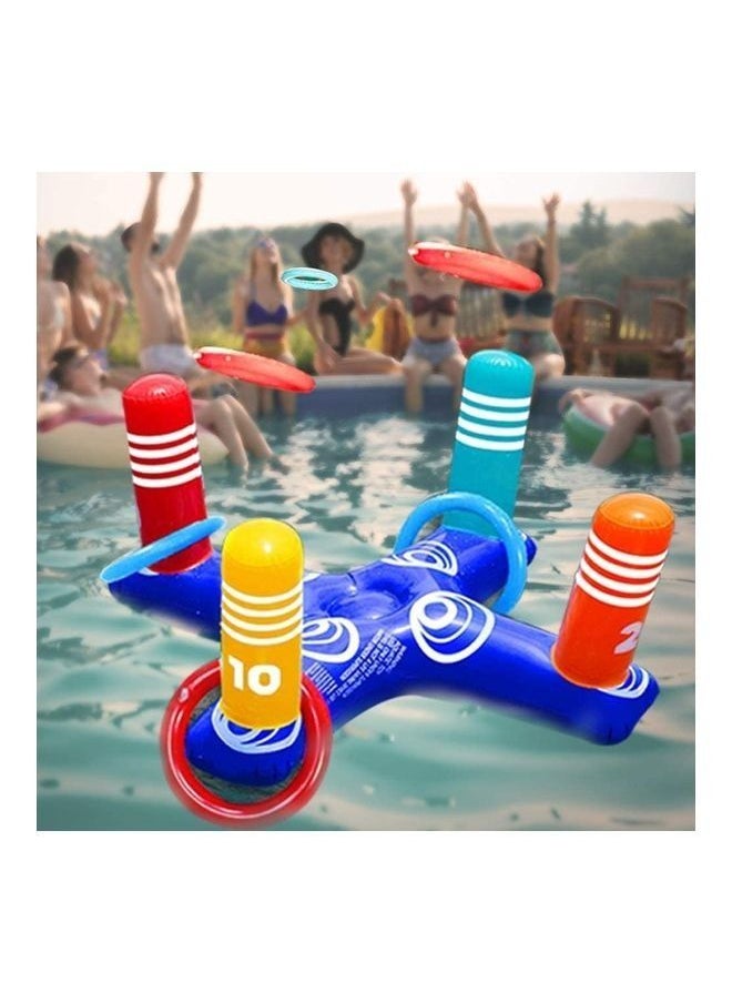 Excefore - Inflatable Pool Toys Games Set Floating Basketball Hoop&Inflatable Pool Ring Toss for Kids Adults Family Swimming Water Sport Fun Floats Accessories - Image 1