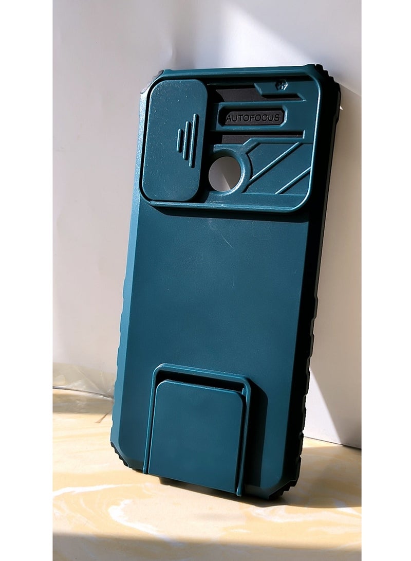 TEAM LUXURY Xiaomi Redmi 9C / 10A 4G Mobile Phone Case Cover, Innovative Telescopic Bracket, Sliding Protection Camera Window, Bumper Shockproof Phone Back Cover  - Image 1