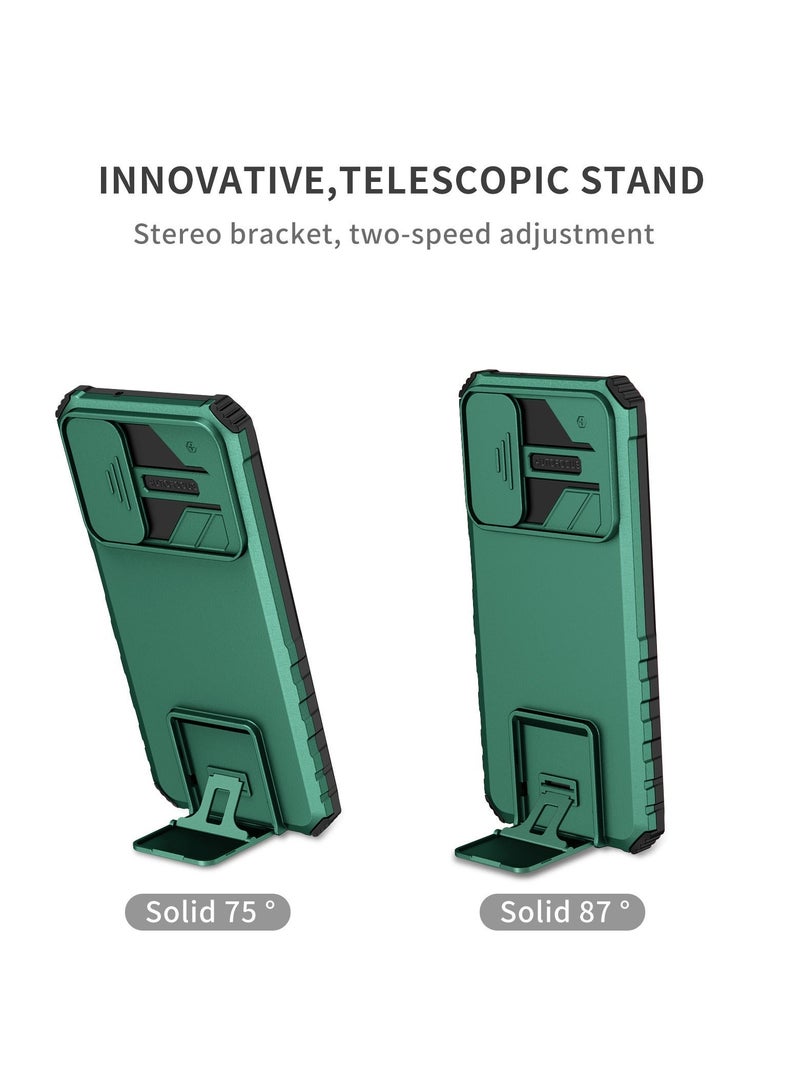 TEAM LUXURY Xiaomi Redmi 9C / 10A 4G Mobile Phone Case Cover, Innovative Telescopic Bracket, Sliding Protection Camera Window, Bumper Shockproof Phone Back Cover  - Image 2
