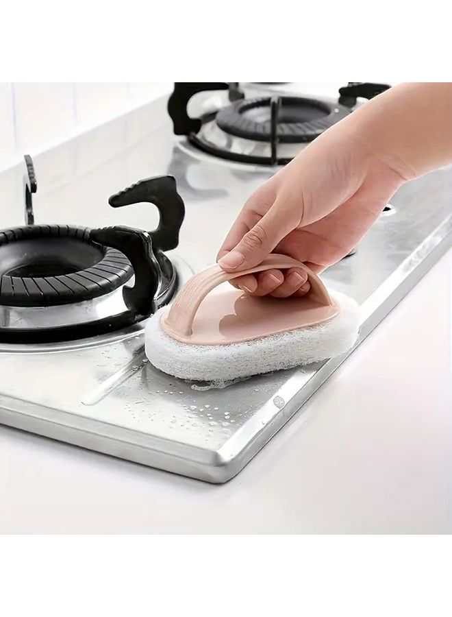 Green Non Electric Bathroom Tile Cleaning Brush With Ergonomic Handle Durable Plastic Scrubber For Bathtub Kitchen Pots And Sinks Multi Surface Stain Remover - Image 4