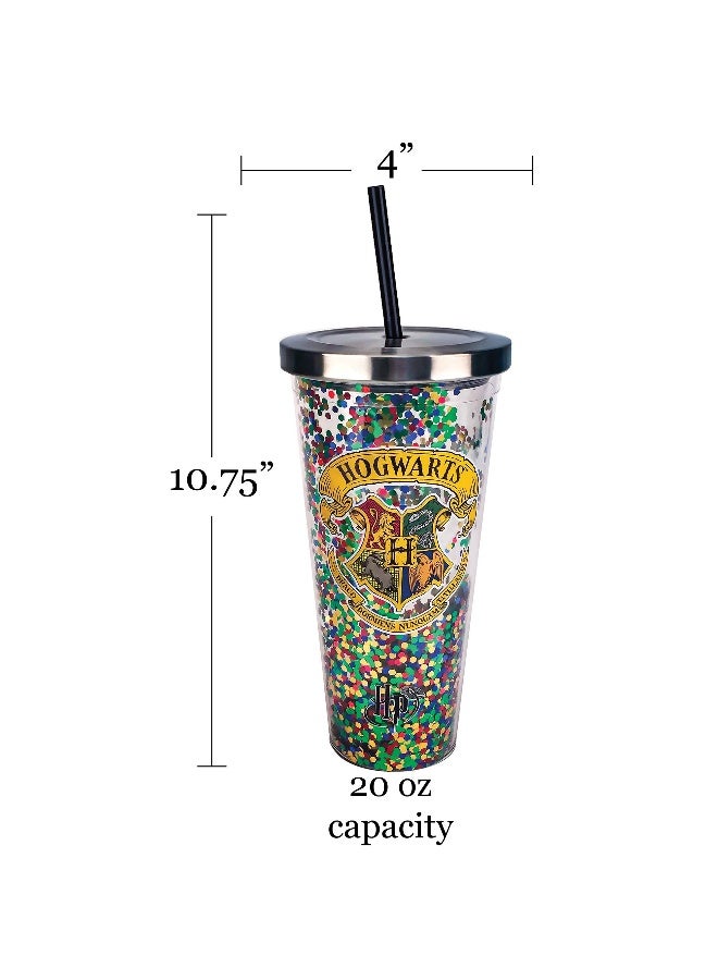 Spoontiques Hogwarts Glitter Cup w/Straw - Image 2