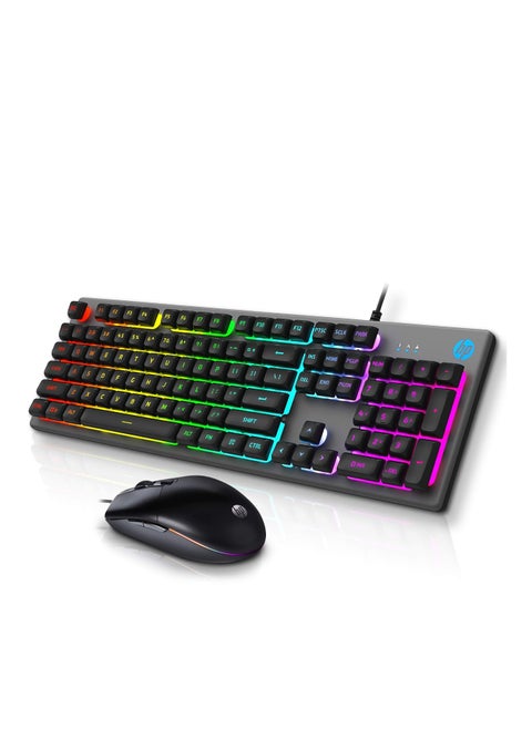 Gaming Keyboard and Mouse Combo KM300F, Wired RGB Backlit Keyboard and Mouse, Rust & Scratch Proof Metal Penal - 6 Speed Adjustable DPI Gaming Mouse and Keyboard with Responsive Keys