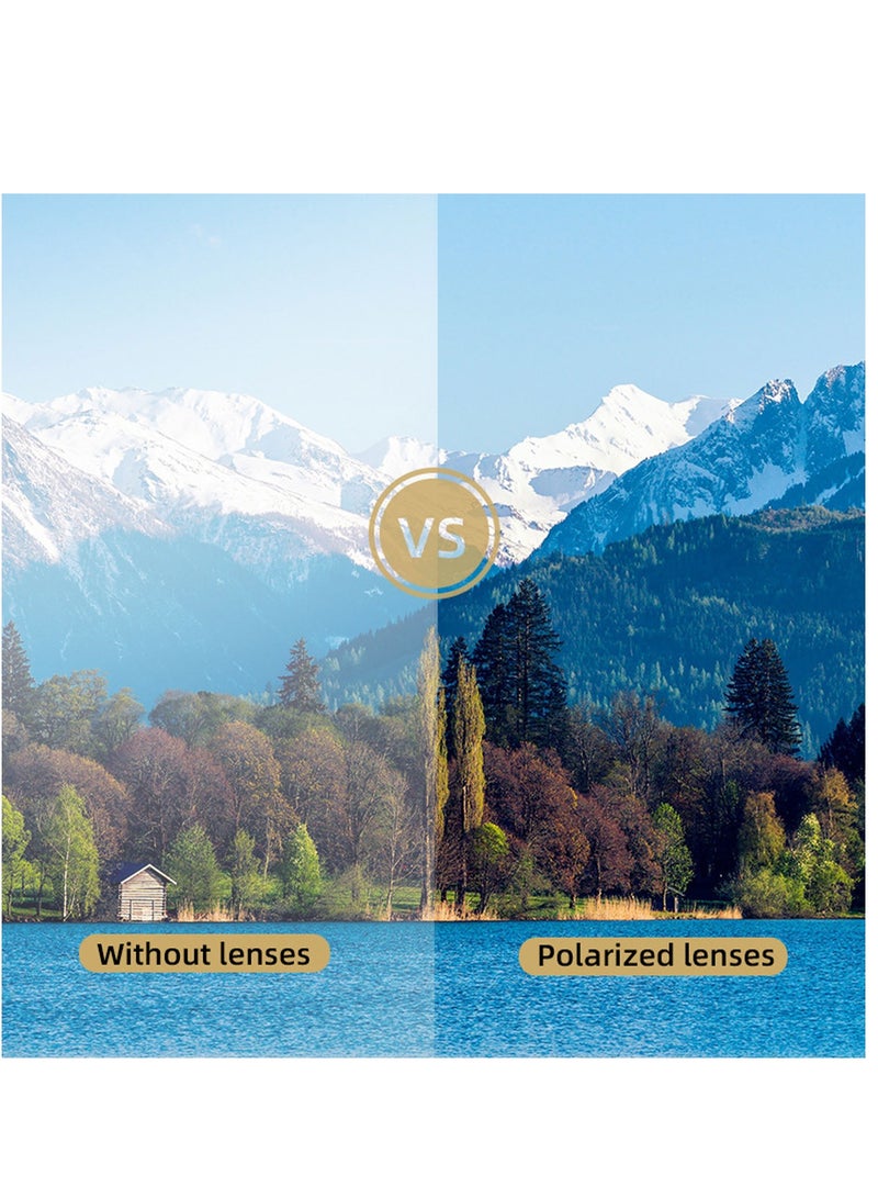 Stylish Rectangular Polarized Sunglasses for Men & Women - UV 400 Metal Frame Eyewear for Driving, Sports & Outdoor Activities (2 Pack) - Image 5