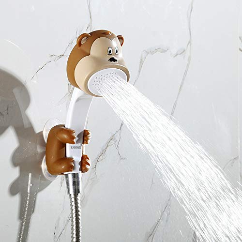 KAIYING Children's Handheld Shower Head,Cartoon Water Flow Spray Shower Head Baby Kids Toddler Bath Bathing Accessories (L:Showerhead(Monkey)+Hose+Diverter) - Image 2