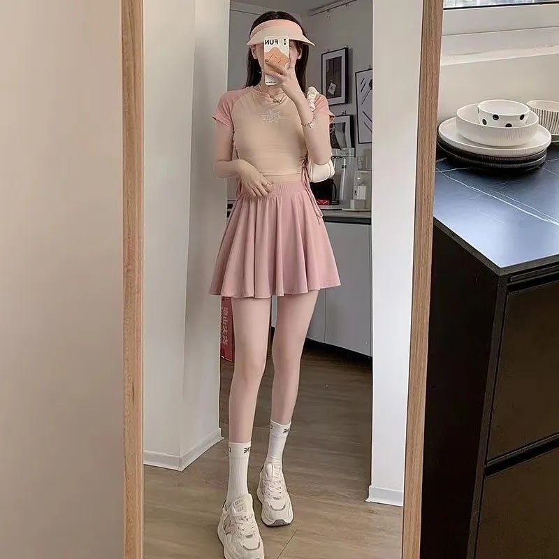 تنورة نسائية بليسيه على شكل A، خصر عالي، تنحيف، صيفية - Image 4